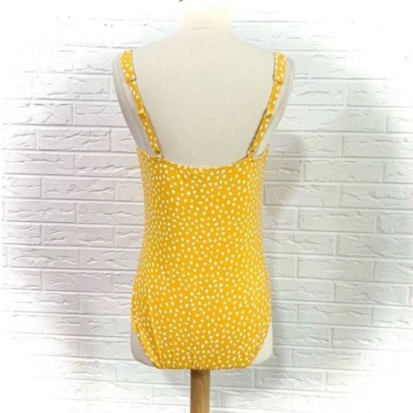 NIPTUCK Bathing Suit Yellow with White Polka Dots - Picture 3 of 5